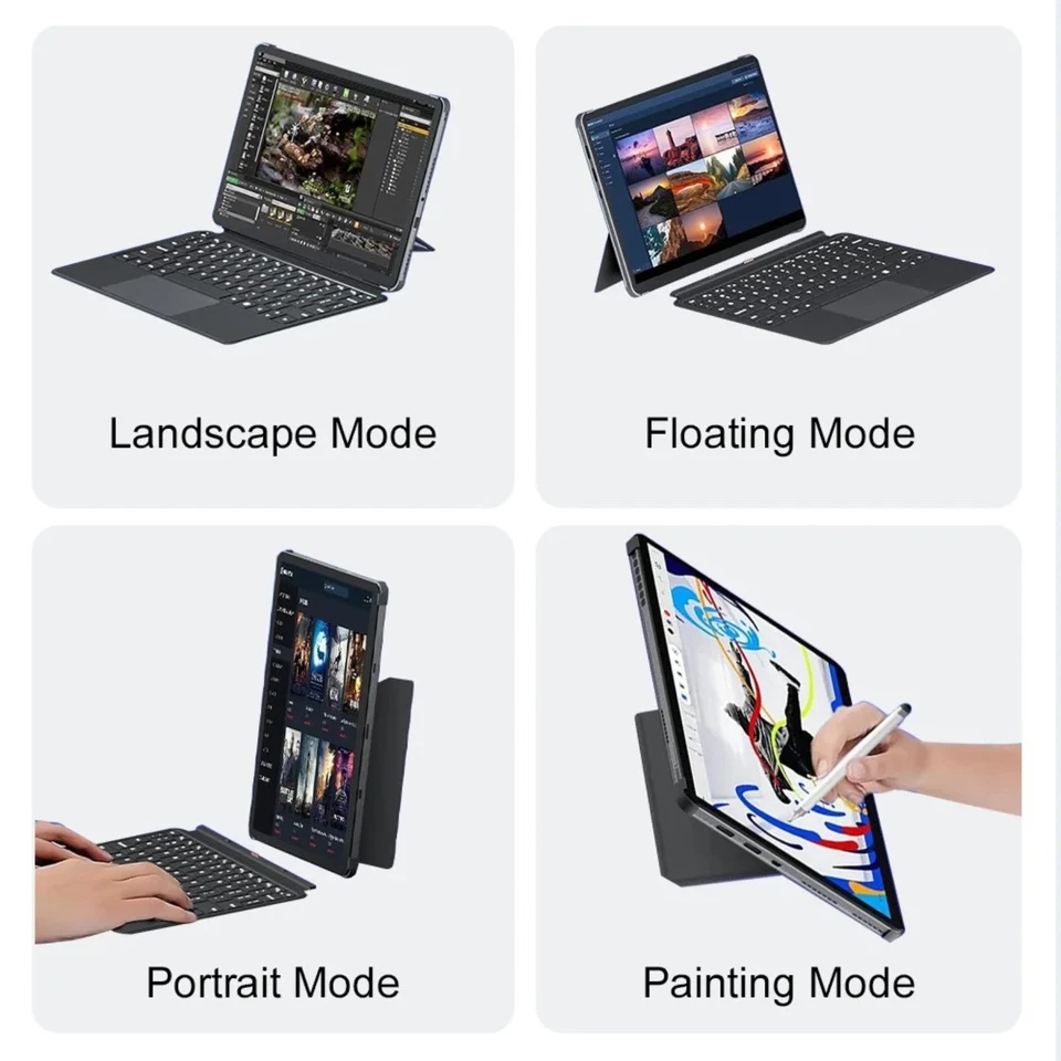 10,1 Zoll 2 in 1 Laptop Touchscreen 12GB RAM 256GB Windows 11 UHD Magnetische DE - Bild 3 von 4