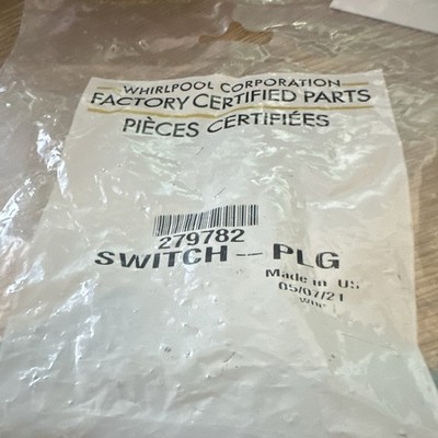 Whirlpool Dryer Switch 279782 Factory Certified Parts White Plastic