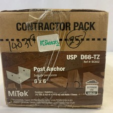 MiTek USP D66-TZ 6-in x 6-in Triple Zinc Wood to Wood Base - 25 pc