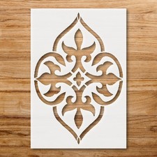 Symmetrical Floral Geometric Wall Art Reusable Plastic Stencil - StencilAir