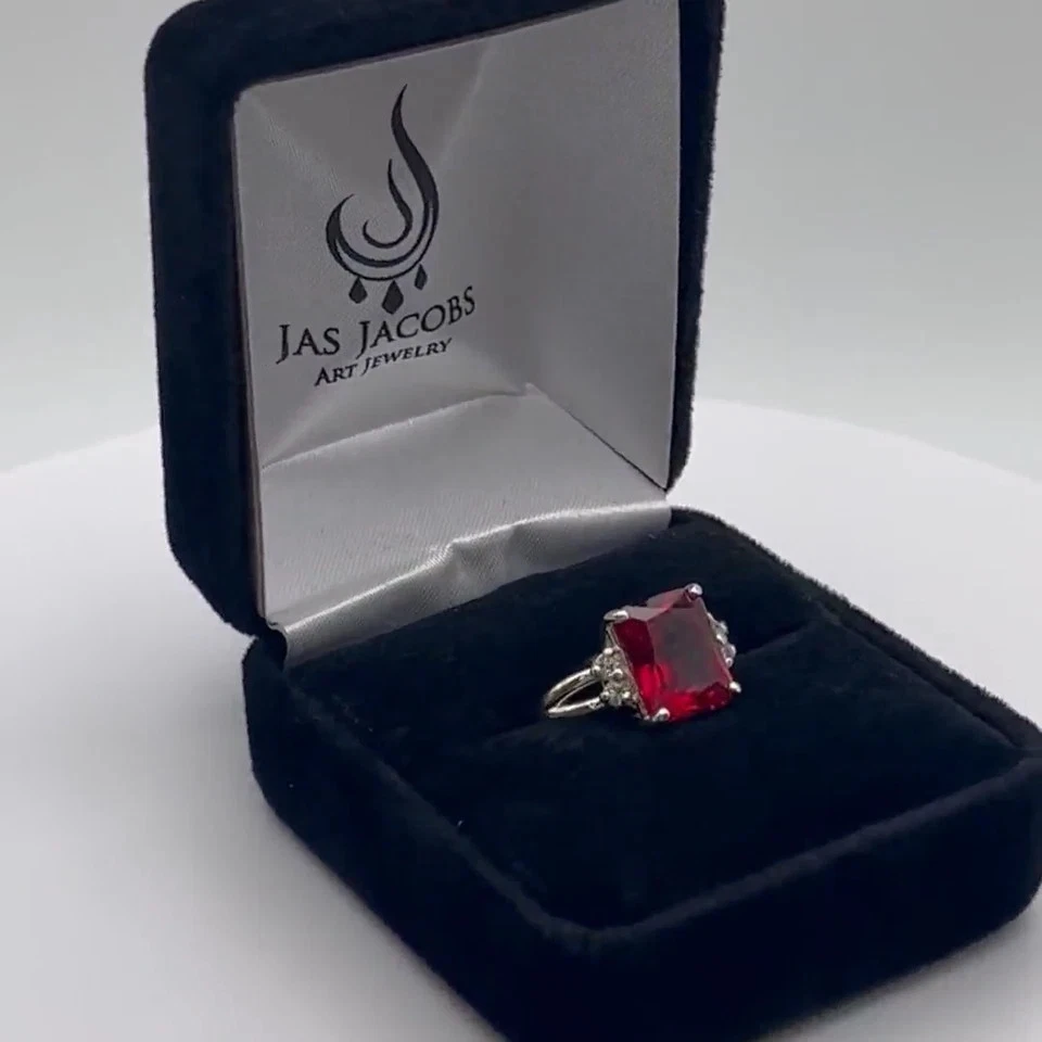 5.28 Ct Ct Natural Ruby & Diamond Engagement Ring Solid 18K Yellow Gold Size 6 7 - Image 2 of 4