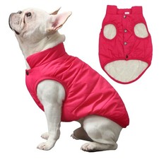 2 Layers Fleece Lined Warm Dog Jacket for Puppy Winter Cold Weather,Soft Wind...