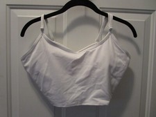 PINK VICTORIA'S SECRET SCOOPNECK STRAPPY BACK WHITE SPORTS BRA SIZE SMALL DD