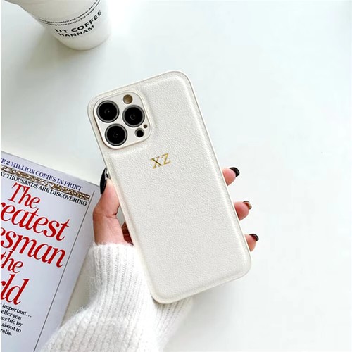 Personalised Initials Engraved Leather Case For iPhone 16 Pro Max Plus 15 14 13 - Picture 5 of 15