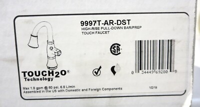 DELTA 9997T-AR-DST Single Handle Pull-Down Bar / Prep Faucet With Touch2O Techno