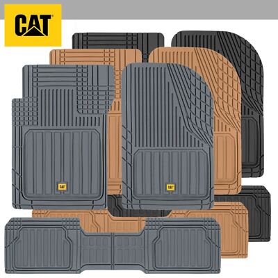 CAT  3pc Heavy Duty Premium Rubber Floor Mats Trim Fit for Car Truck SUV VAN