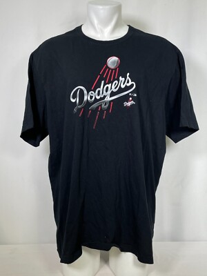 Los Angeles Dodgers MLB Fanatics Black Chrome Logo T-Shirt Men's