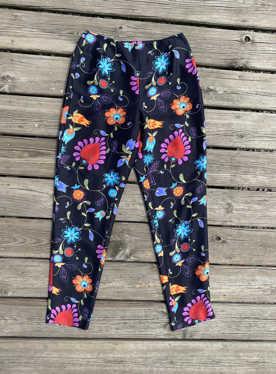 Vintage Barry Bricken 100% Silk Floral Multicolor High-waisted