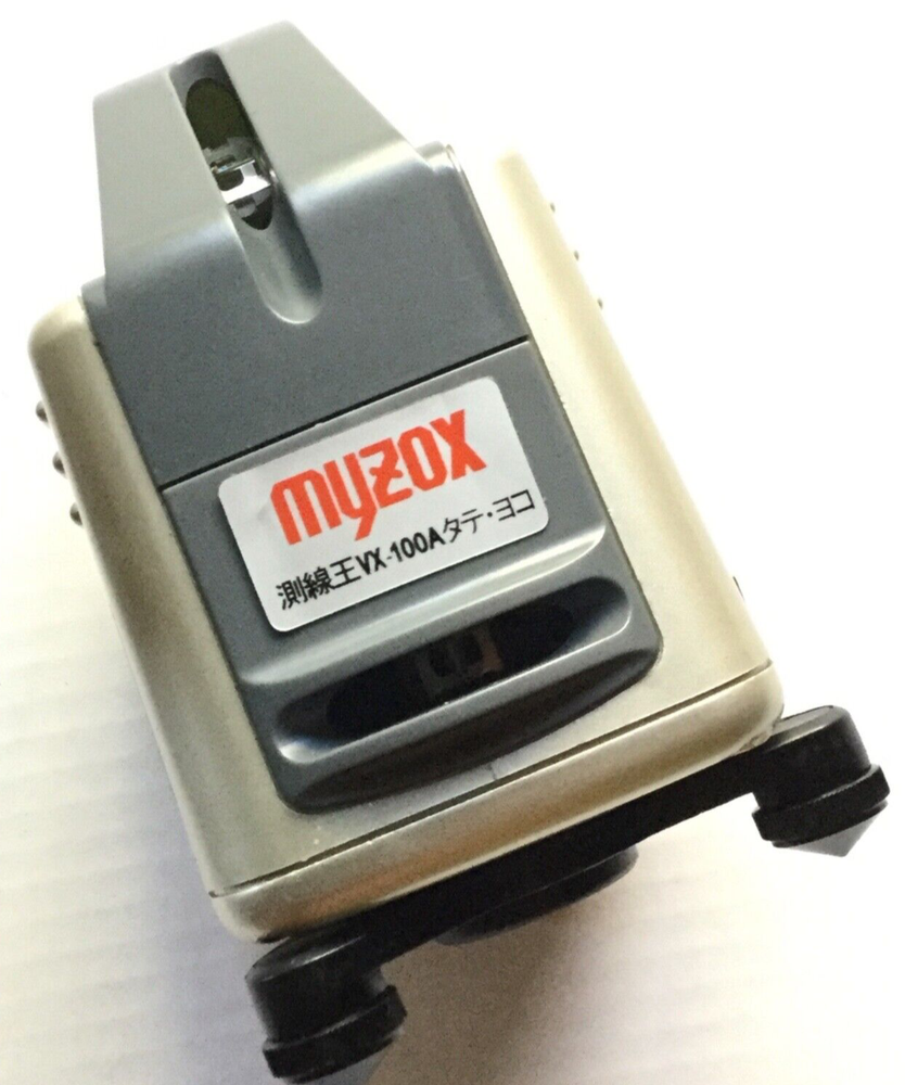Myzox laser level VX-100A horizontal vertical w/tripod, case, vintage rare Japan