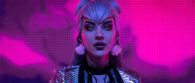 League of Legends  art women face portrait makeup playmat gaming mat