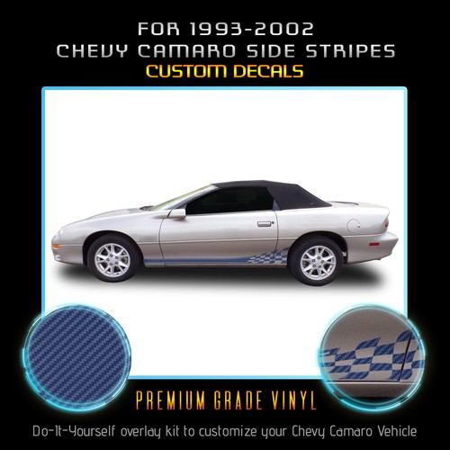 For 1993-2002 Camaro Side Stripes Graphic Decal Overlay Matte Carbon Fiber Vinyl - Picture 6 of 15