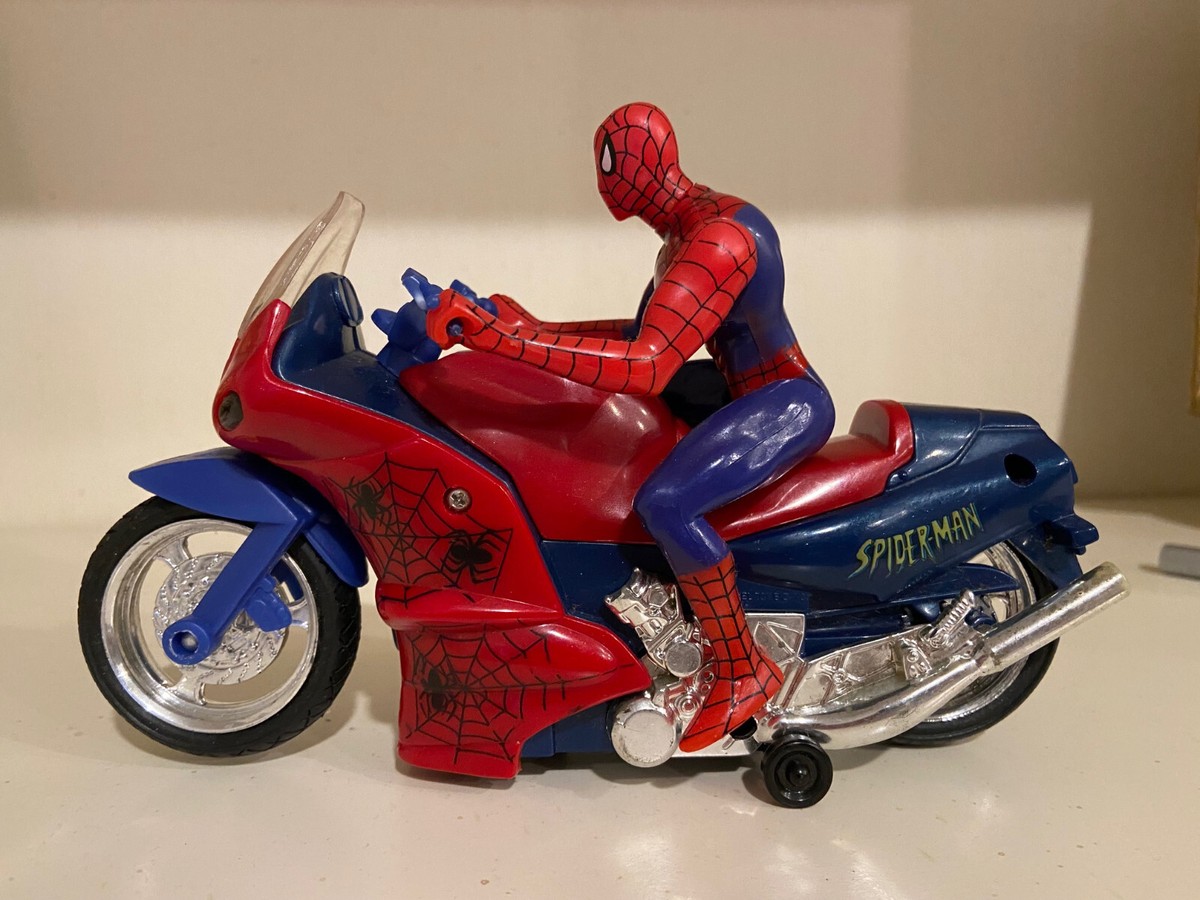 ❤️ Spider-man Bump N' Go Cycle/ Motorcycle and Figure 2001