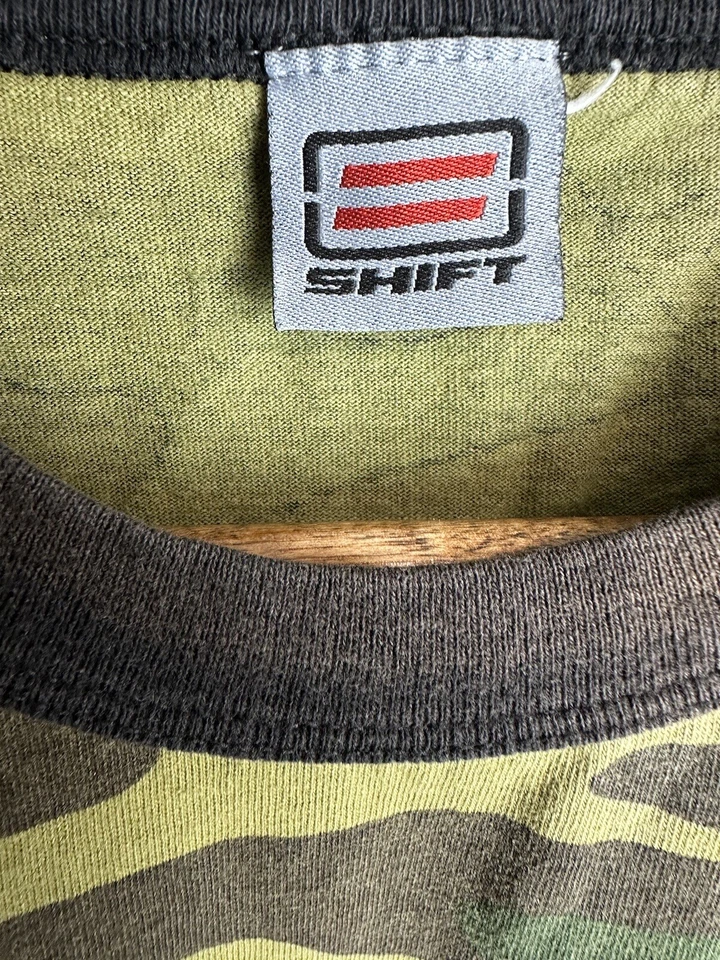 Винтажная мужская камуфляжная гоночная рубашка Shift размер средний - Изображение 4 из 4