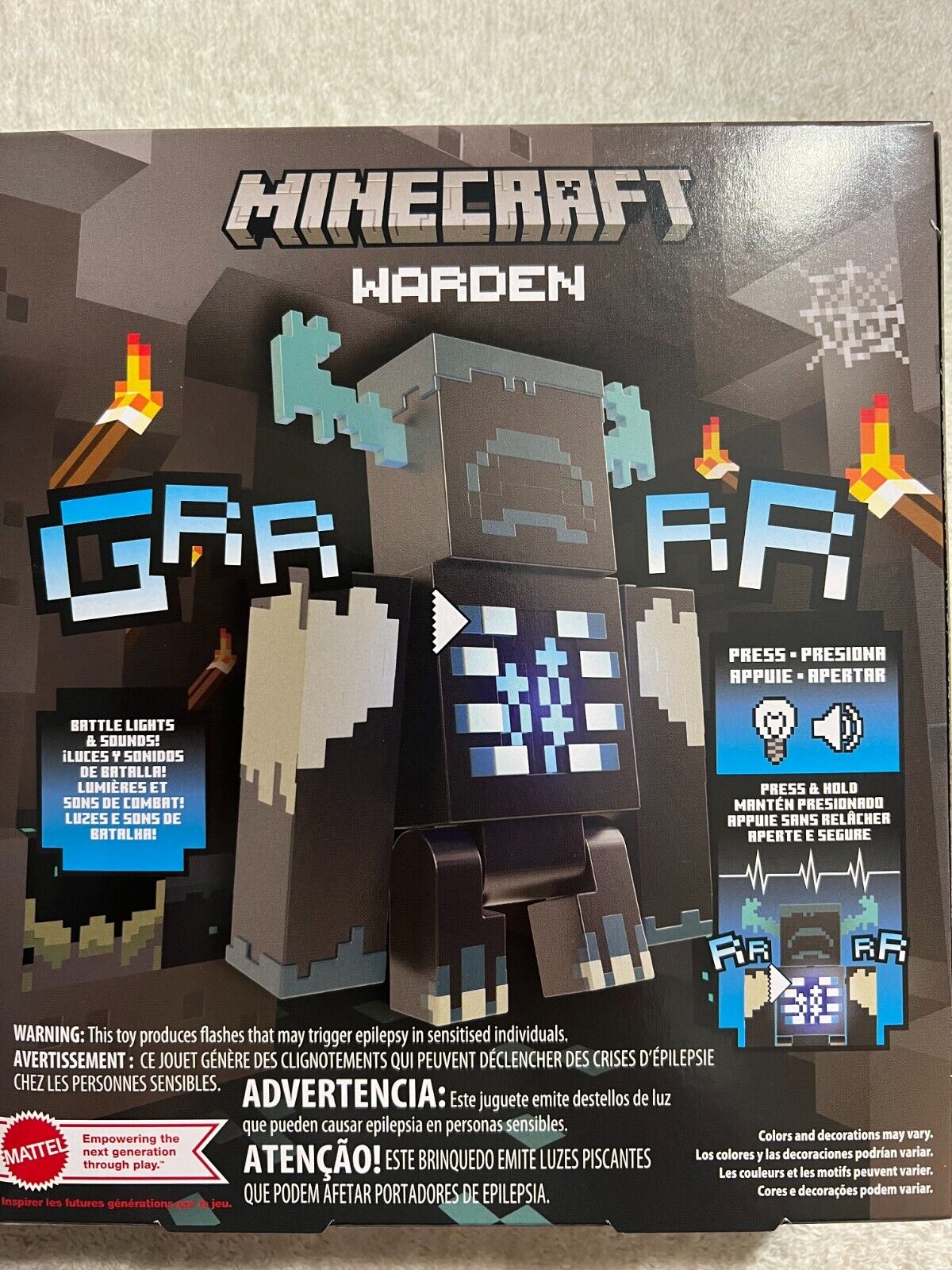  Mattel Minecraft Warden Action Figure with Lights, Sounds &  Attack Mode, Collectible Toy Inspired by Video Game, 3.25-Inch : Toys &  Games