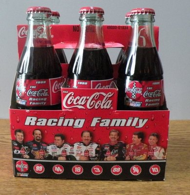 1999 Coca-Cola Coke Classic Nascar family Bottles set of 6