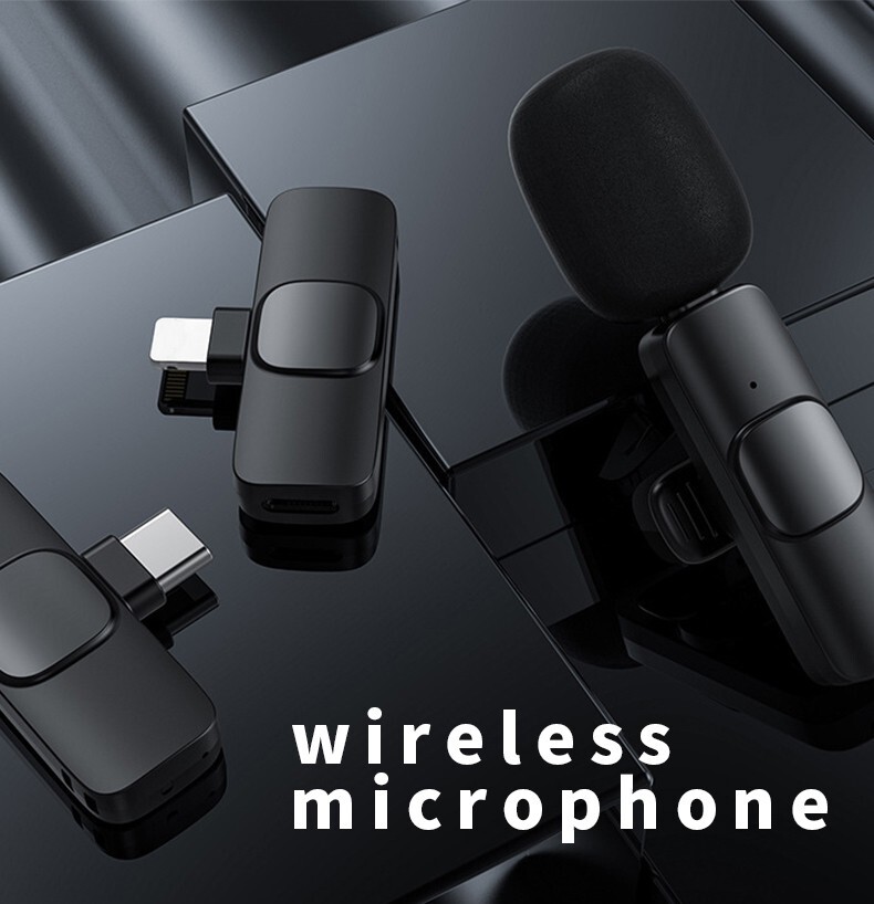Microphone lavalier sans fil,  Wireless , microphone de diffusion en direct-image