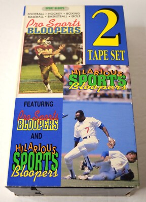 1991 PRO SPORTS BLOOPERS & HILARIOUS SPORTS BLOOPERS 2 TAPE SET VHS