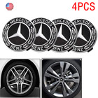 4 x 75mm Black Alloy Wheel Centre Hub Caps Fit Mercedes A B C E S M ML GLA Class