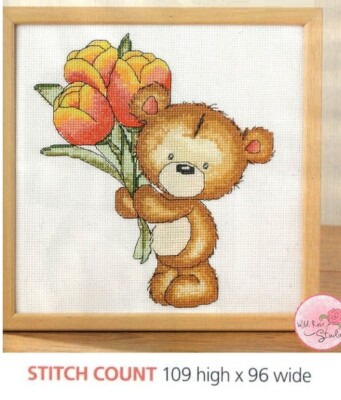 MILTON BEAR SPECIAL DELIVERY    CROSS STITCH PATTERN ONLY  EQ - EUY