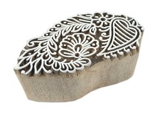Handmade Wood Carved Block Fabric/Bed Sheet Printing-Mehandi Art Block. i77-295