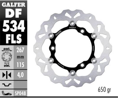 Galfer Front Brake Disc WAVE FLOAT OVRS C. STEEL 267x4 YAMAHA N MAX 150 ABS 2015