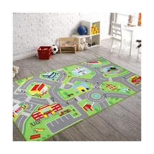 79"X40" Kids Rug Play mat for Toy Cars,Colorful and Fun Play Rugs with Roads ...