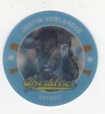 2013 PANINI HOMETOWN HEROES SPORT DISCS BASEBALL JUSTIN VERLANDER TIGERS #SD5