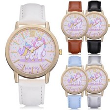 Fashion Cute Unicorn Happy Girls Women Wrist Watch MultiColor New Free Track