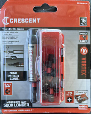 Crescent Apex Vortex Bit Holder With Phillips Bits Sealed