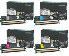 SET 4 GENUINE SEALED LEXMARK C5220KS C5220MS C5220CS C5220YS TONERS C522 C524