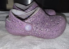 Crocs Purple Glitter Lined Toddler Girls Size C9