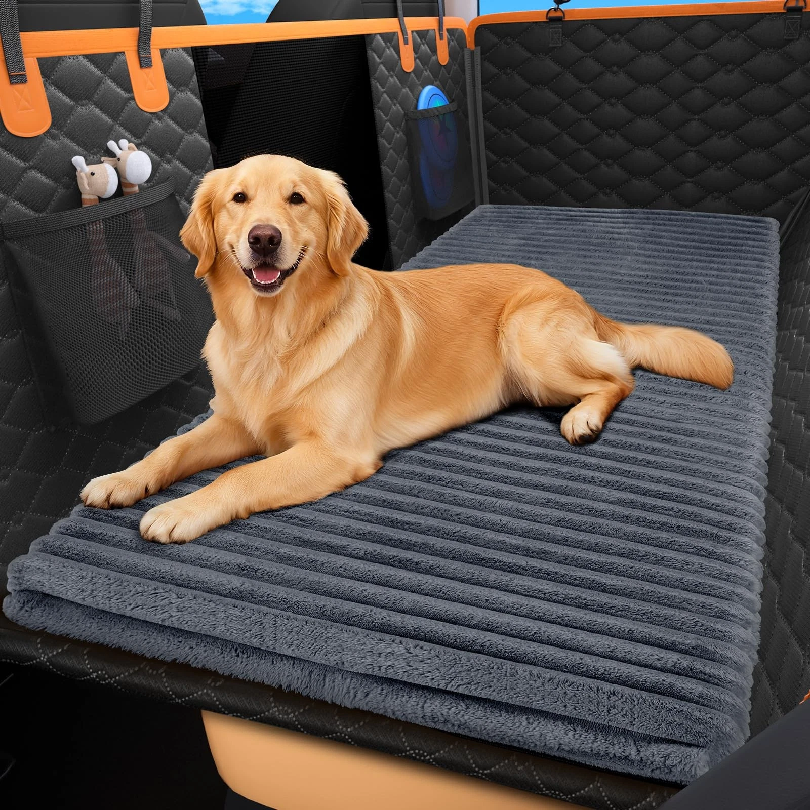 Backseat Pet Bed Mat, NonSlip Dog Bed for Car Back Seat, Washable Travel Pet ...
