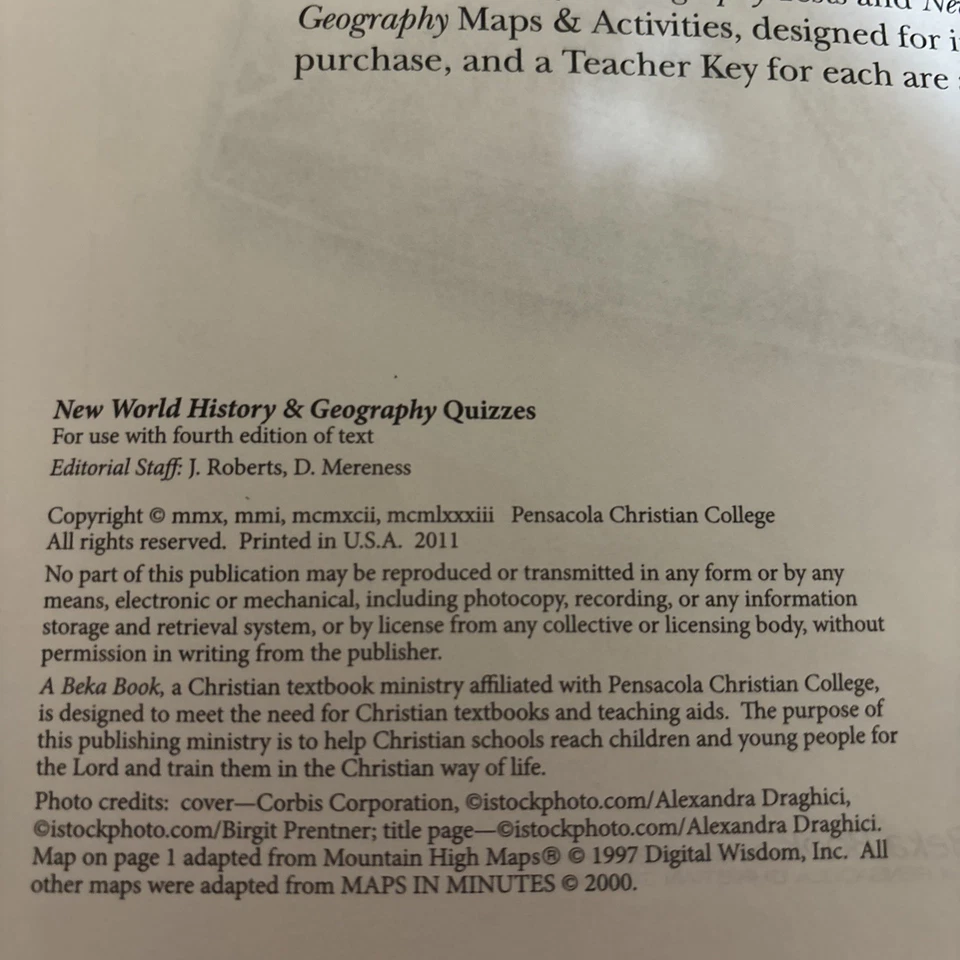 Abeka 6th grade New World History and Geography set of 3 answer keys - Image 4 of 4