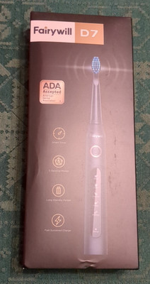 Fairywill Electric Toothbrush D7 5 Modes, 3 Brush Heads, USB charge ~ NOS