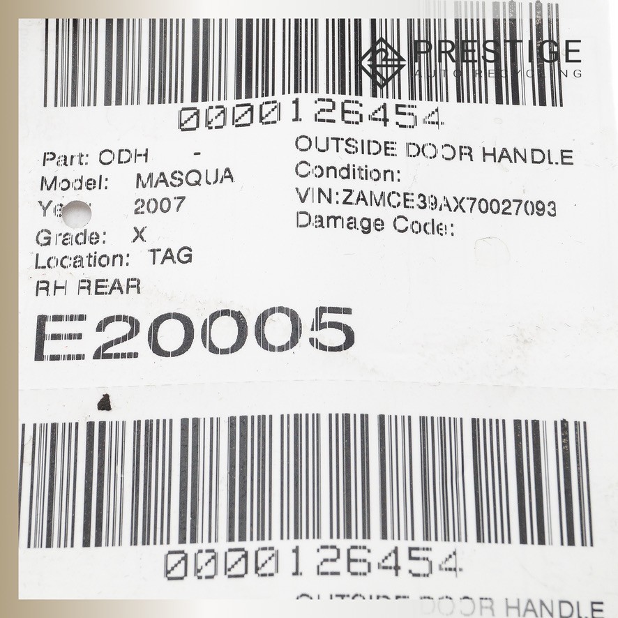 2003-2012 MASERATI QUATTROPORTE M139 Exterior Door Handle Rear Right 69287600