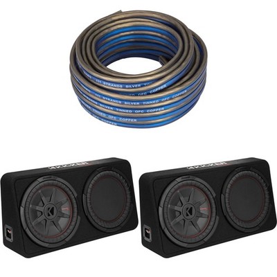 Kicker (2) 48TCWRT122 CompRT 12'' subwoofer in thin profile enclosure, 2ohm wi...