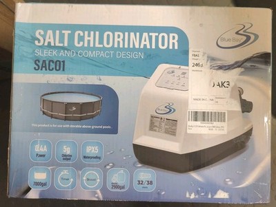 BlueBay Saltwater Chlorinator SAC01 for Above Ground Pools, Self Cleaning IPX5