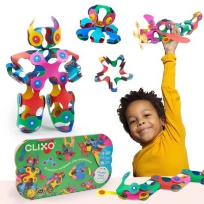 Clixo Creator Pack: Flexible Magnetic Building Toy Colorful 40pc for Ages 4+