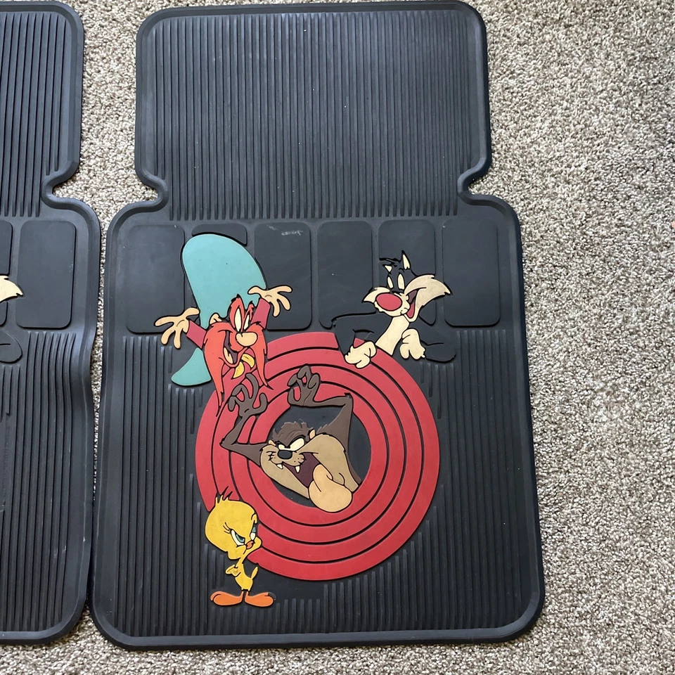 Alfombrillas de goma vintage Looney Tunes para auto camión 1994 Tasmanian Devil Piolín RARO Foto 2 de 4
