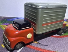 Vintage SSS TIN Shipping Container Truck Friction Drive Tin JAPAN