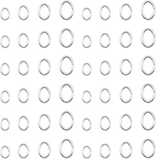 1200pcs Oval Jump Rings Stainless Steel Open Silver 