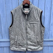 Jos A Bank Tailored Fit Mens Full Zip Classic Vest Wool Size Medium Gray Pockets