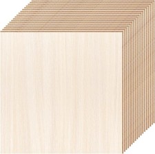 18 Pack Basswood Sheets 6X 6 x 1/16 Inch Thin Plywood Sheets Unfinished Wood Squ