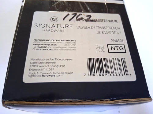 Signature Hardware SH6101,  1/2" 3-Way In-Wall Diverter Rough-In Valve - Picture 4 of 5