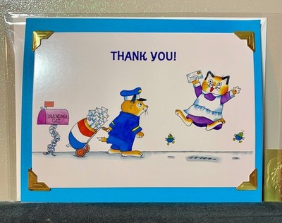 Thank You Greeting Card! Richard Scarry Adorable Grandma Cat!