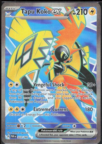 Tapu Koko ex 222/182 Holofoil Ultra Rare Paradox Rift NM Pokemon