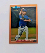 2020 Bowman Heritage Chrome Prospects Orange Refractor /25, Briam Campusano