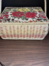 Vintage, 1960s, Sewing Basket   9 1/2 x 12 x 6”  JC Penny