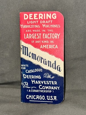 Deering Harvester Co Memoranda Memo Book - Pre IH