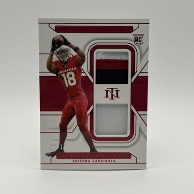 MARVIN HARRISON JR 2024 PANINI NATIONAL TREASURES ROOKIE DUAL PATCH # ed 15/18